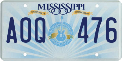 MS license plate AOQ476