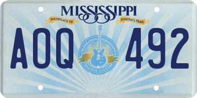 MS license plate AOQ492