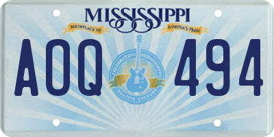 MS license plate AOQ494