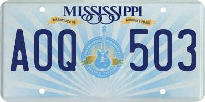 MS license plate AOQ503