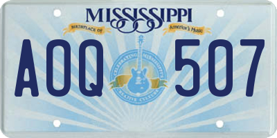 MS license plate AOQ507