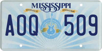 MS license plate AOQ509