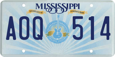 MS license plate AOQ514