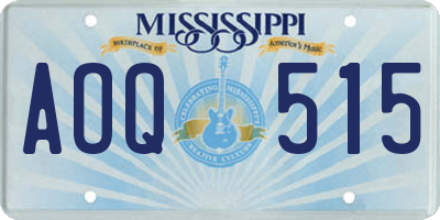 MS license plate AOQ515