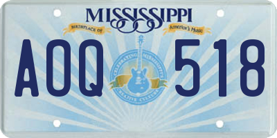 MS license plate AOQ518