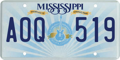 MS license plate AOQ519