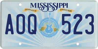 MS license plate AOQ523