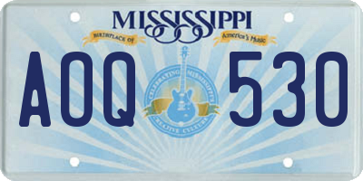 MS license plate AOQ530