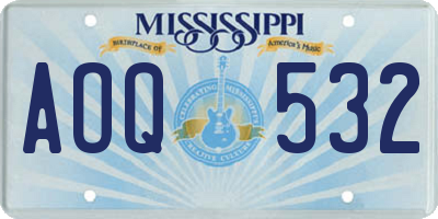 MS license plate AOQ532