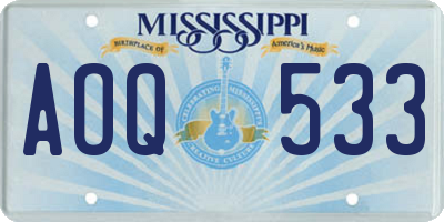 MS license plate AOQ533