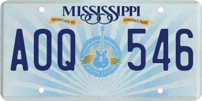 MS license plate AOQ546