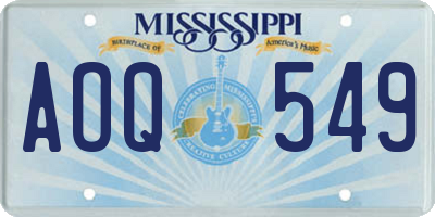 MS license plate AOQ549