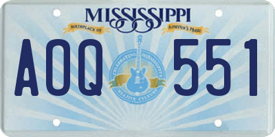 MS license plate AOQ551