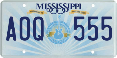 MS license plate AOQ555