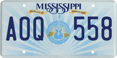 MS license plate AOQ558