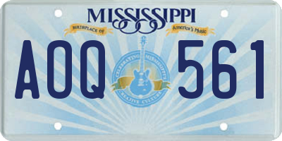 MS license plate AOQ561