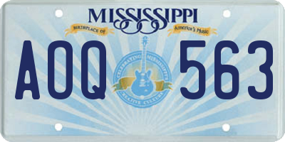 MS license plate AOQ563