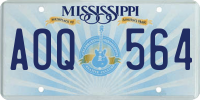 MS license plate AOQ564