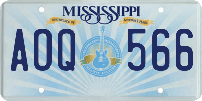 MS license plate AOQ566