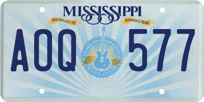 MS license plate AOQ577