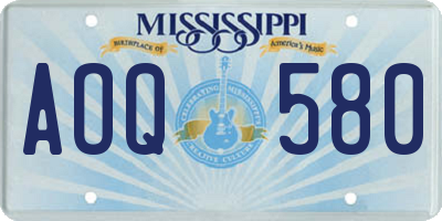 MS license plate AOQ580