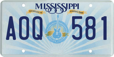 MS license plate AOQ581