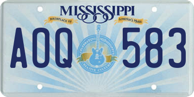 MS license plate AOQ583