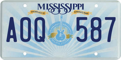 MS license plate AOQ587