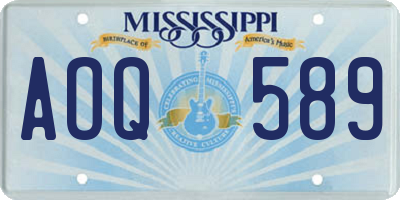 MS license plate AOQ589