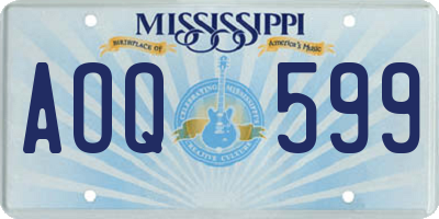 MS license plate AOQ599
