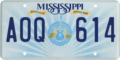 MS license plate AOQ614
