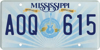 MS license plate AOQ615