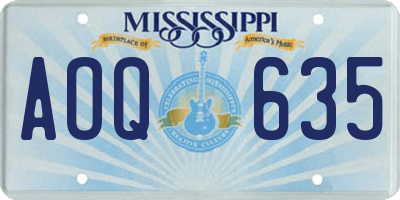 MS license plate AOQ635