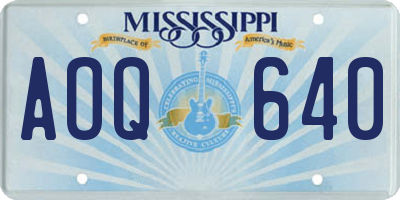 MS license plate AOQ640