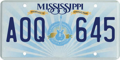 MS license plate AOQ645