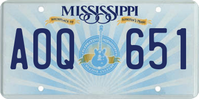 MS license plate AOQ651