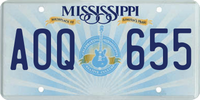MS license plate AOQ655