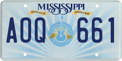 MS license plate AOQ661
