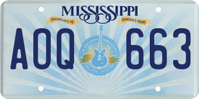 MS license plate AOQ663