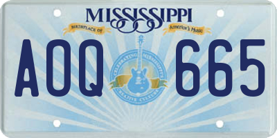 MS license plate AOQ665