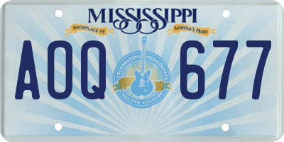 MS license plate AOQ677