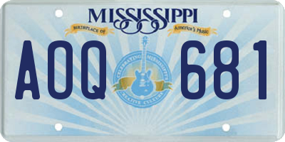 MS license plate AOQ681