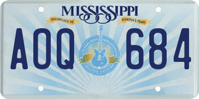 MS license plate AOQ684