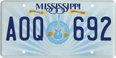 MS license plate AOQ692