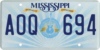 MS license plate AOQ694