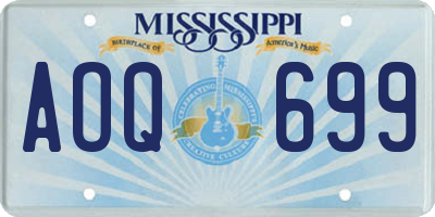 MS license plate AOQ699