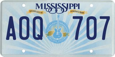 MS license plate AOQ707