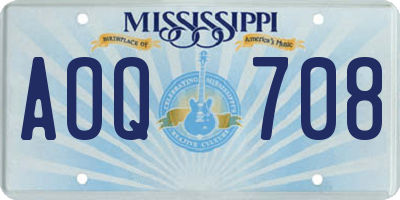 MS license plate AOQ708