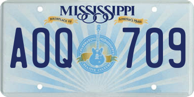 MS license plate AOQ709