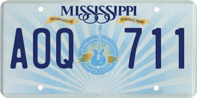 MS license plate AOQ711